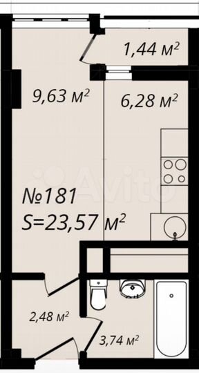 Квартира-студия, 24 м², 11/12 эт.