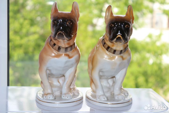 Статуэтка собака Боксёр бульдог фарфор лфз