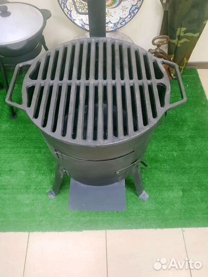 Чугунная решетка гриль круглая