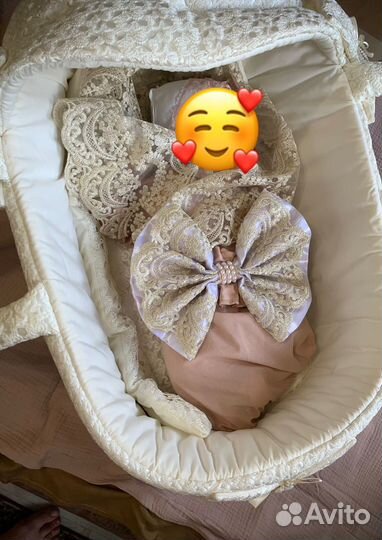 Конверт кружевной на выписку +бант