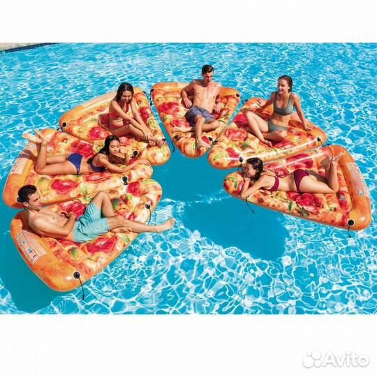 Надувной матрас плот Пицца 175х145 intex акц