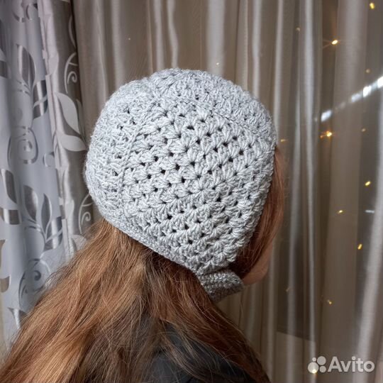 Чепчик вязаный женский Кроше