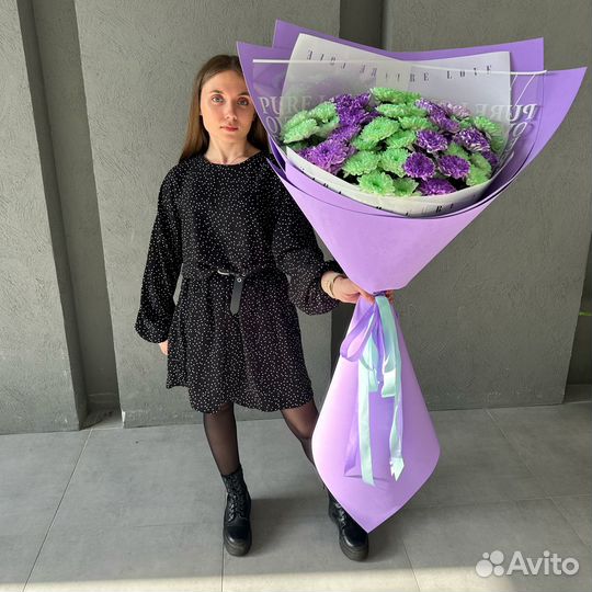 Большой Букет из Ярких Хризантем