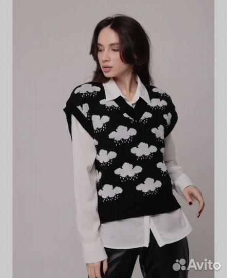 Новый жилет вязанный женский оверсайз 42-48 рр