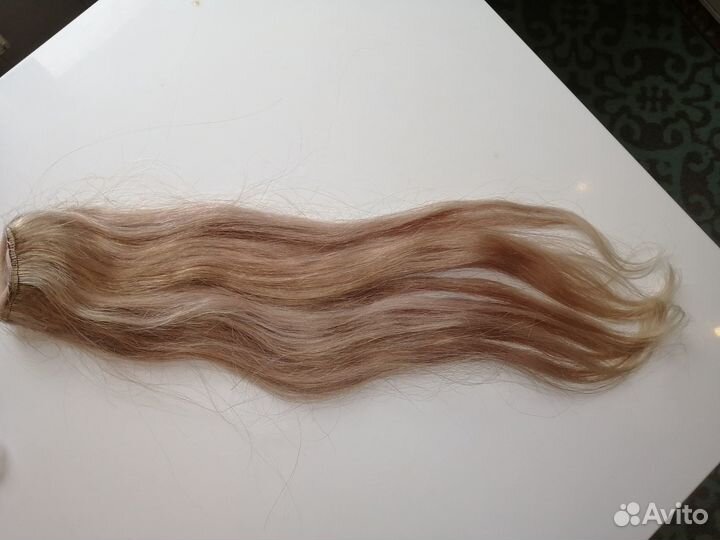 Натуральные волосы хвост мелированный 45см