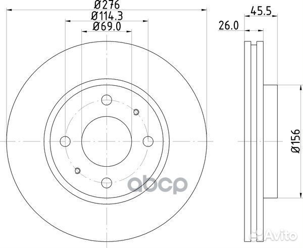 Диск тормозной mitsubishi lancer 03- передн. 27