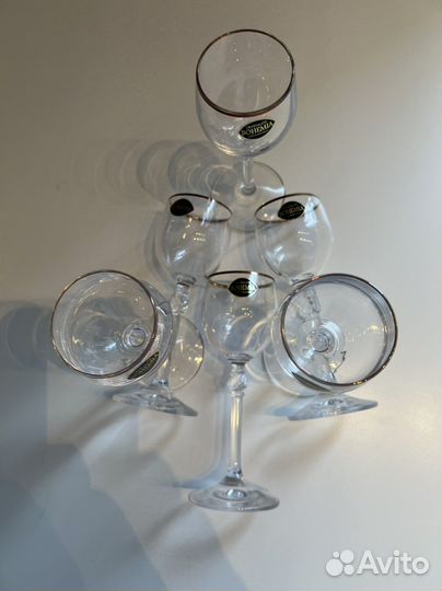 Хрустальные рюмки -фужеры Чехия Богемия