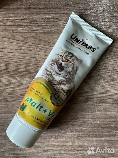 Unitabs мальт паста для кошек для вывода шерсти