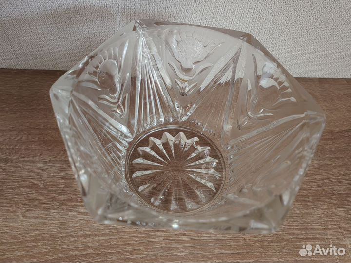 Ваза салатник посуда хрусталь СССР винтаж