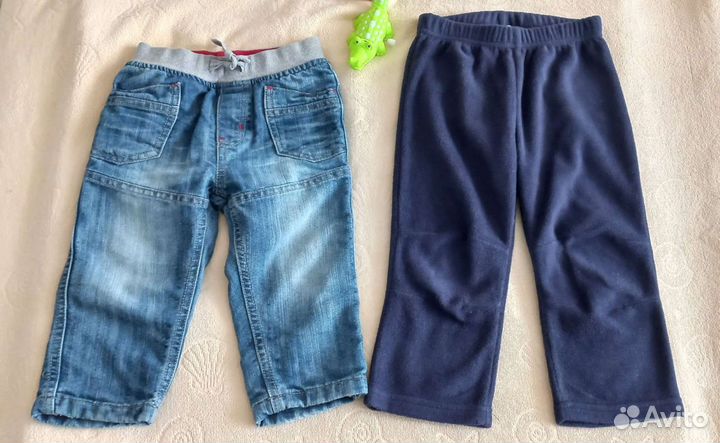 Джинсы и флисовые штанишки