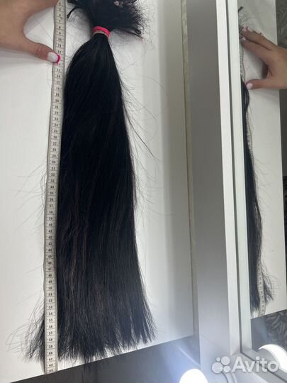Волосы натуральные славянка 60см черные