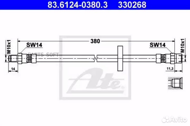 ATE 83612403803 Тормозной шланг