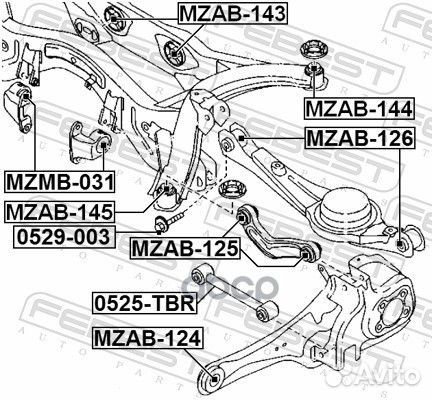 Сайлентблок задней балки mzab-143 Febest