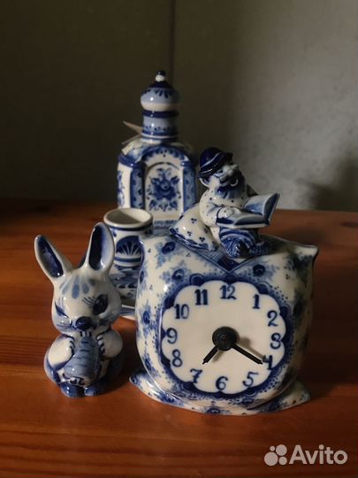 Гжель набор подарочный на подставке