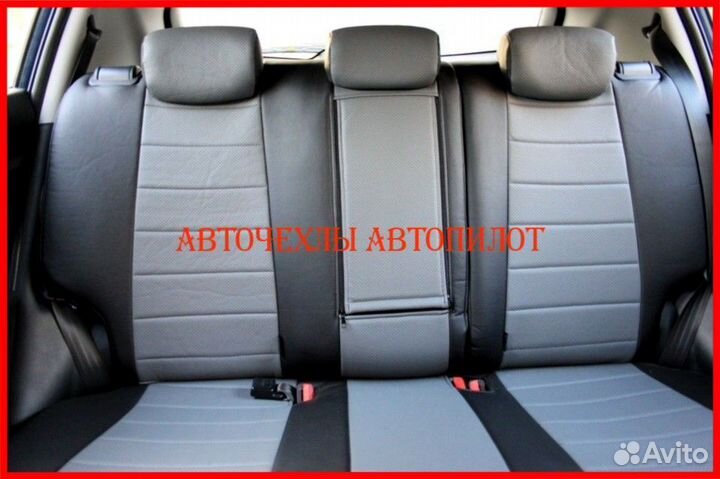 Чехлы Автопилот Kia Sportage 4 из экокожи чёр-сер