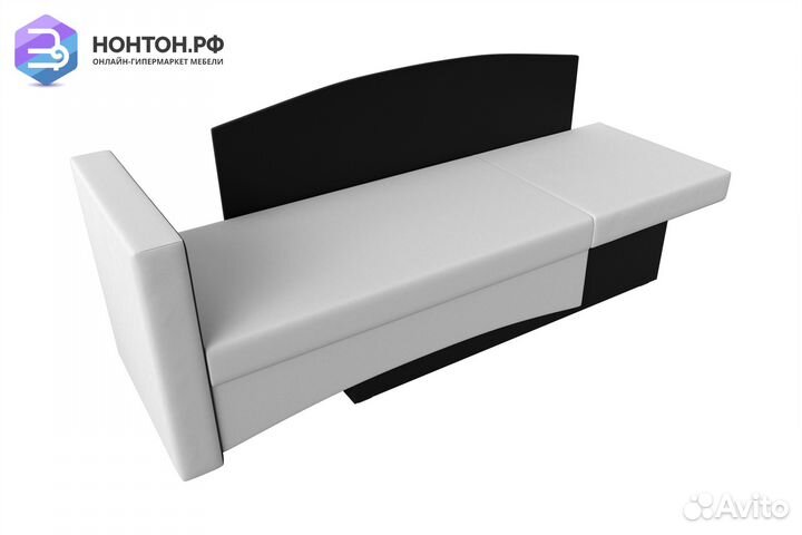 Кушетка выкатная Чарли экокожа белая / черная