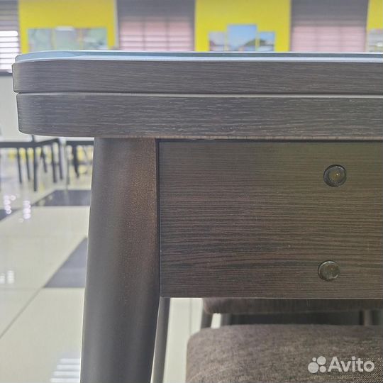 Стол обеденный раздвижной со стеклом 60*80(120*80)