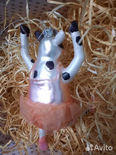 Елочная игрушка Корова балерина