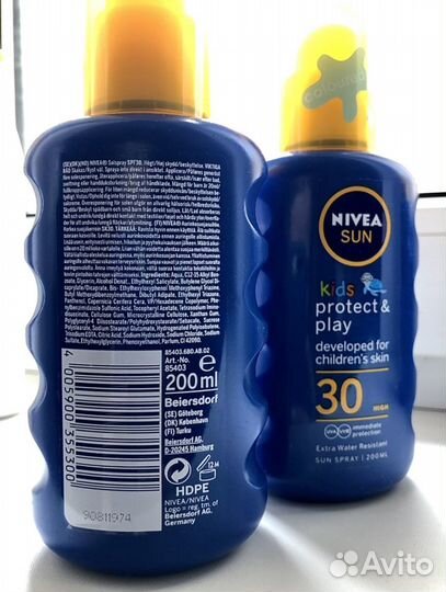 Nivea Sun Kids Германия spf 50 и 30
