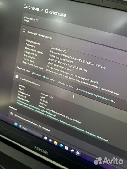 Игровой ноутбук 2k/i5-11400/RTX3070 8GB 240GHz