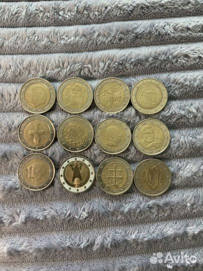 Набор монет 2 евро -12 штук