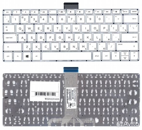 Клавиатура HP Pavilion x360 11-K белая без рамки