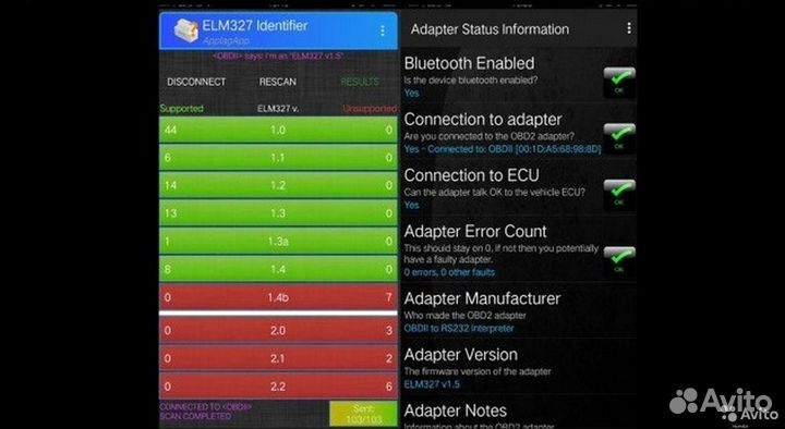 Адаптер ELM327 V1.5 PIC18F25K80 OBD2 сканер диагно