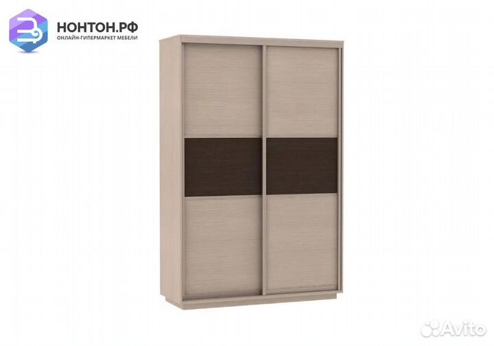 Шкаф-купе Нонтон Мини дуб молочный / вставка венге