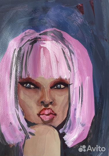 Картина на бумаге в стиле попарт