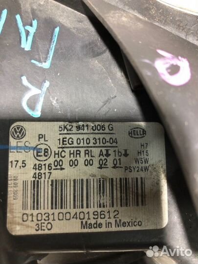 Фара галогеновая правая Volkswagen Golf 6