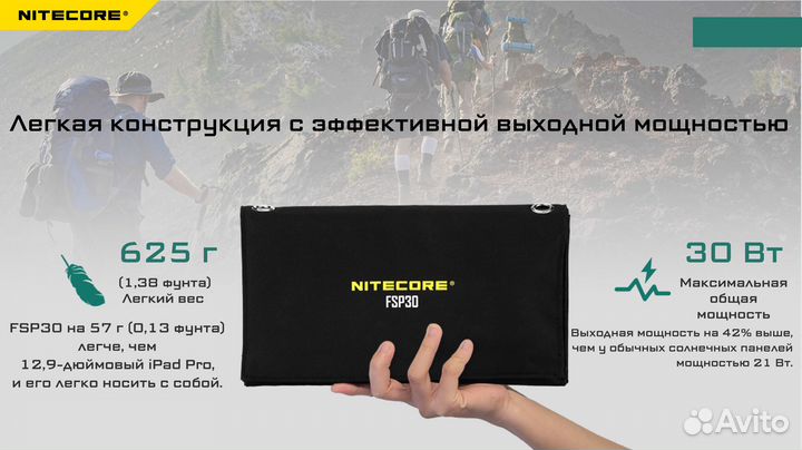 Солнечная панель 30вт - Nitecore FSP30. Новая