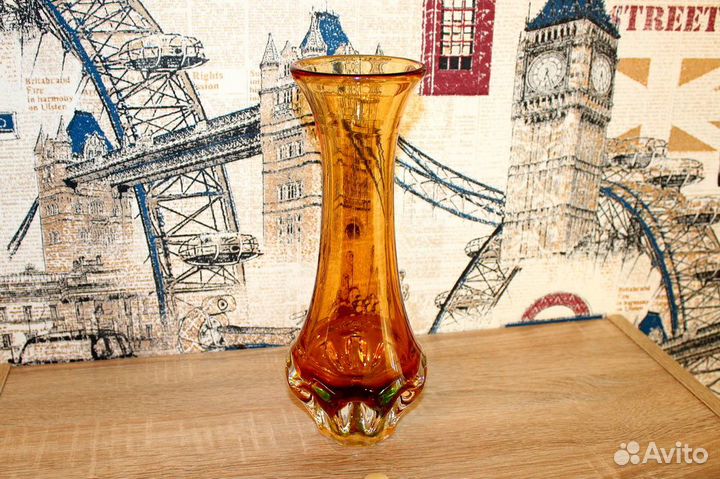 Ваза цветное стекло СССР