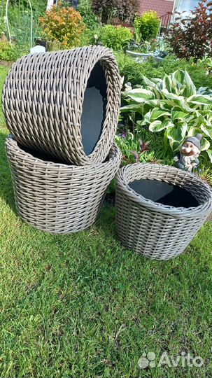 Ведра корзины из искусственного ротанга
