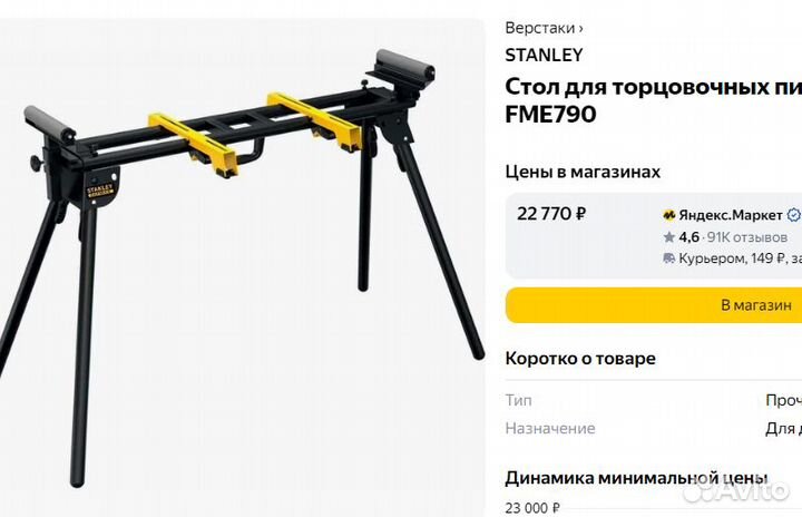 Стол для торцовочных пил Stanley Fatmax FME790