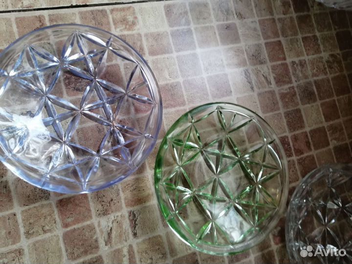 Пепельница розетка цветное стекло винтаж