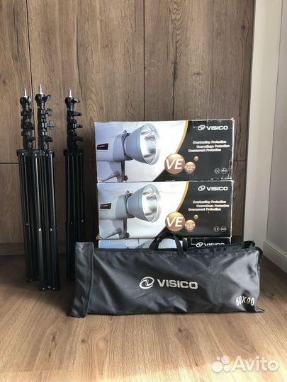 Комплект студийного импульсного света visico