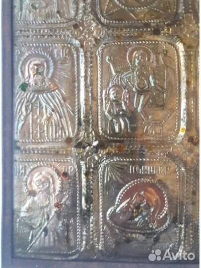 Икона 9 святых.Размер иконы 19х15х1см