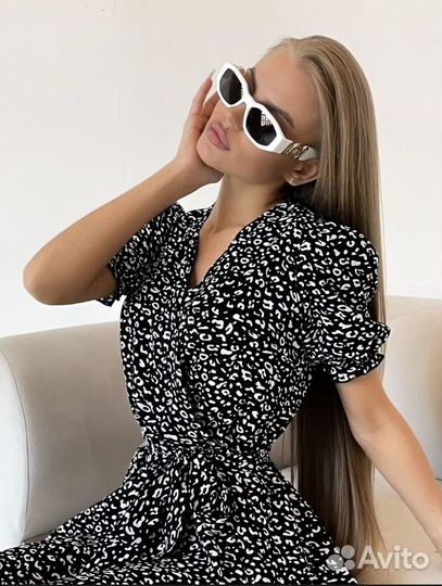 Платье черно-белое