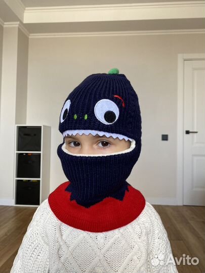 Новая детская шапка шарф балаклава шлем