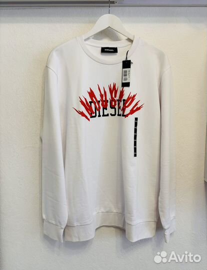 Diesel Industry.White.новый хлопковый свитшот. XXL