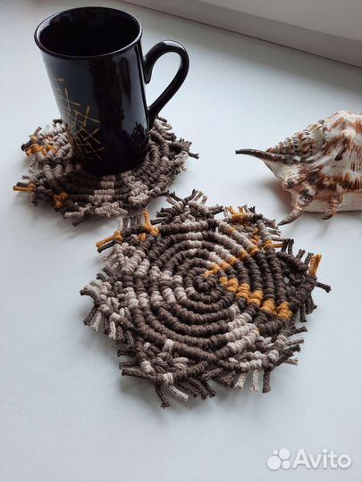 Салфетки подставки макраме 2шт