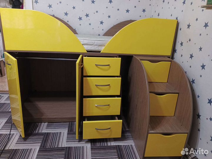Кровать чердак детская с матрасом