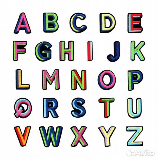 Нашивки на одежду английский алфавит термонашивки