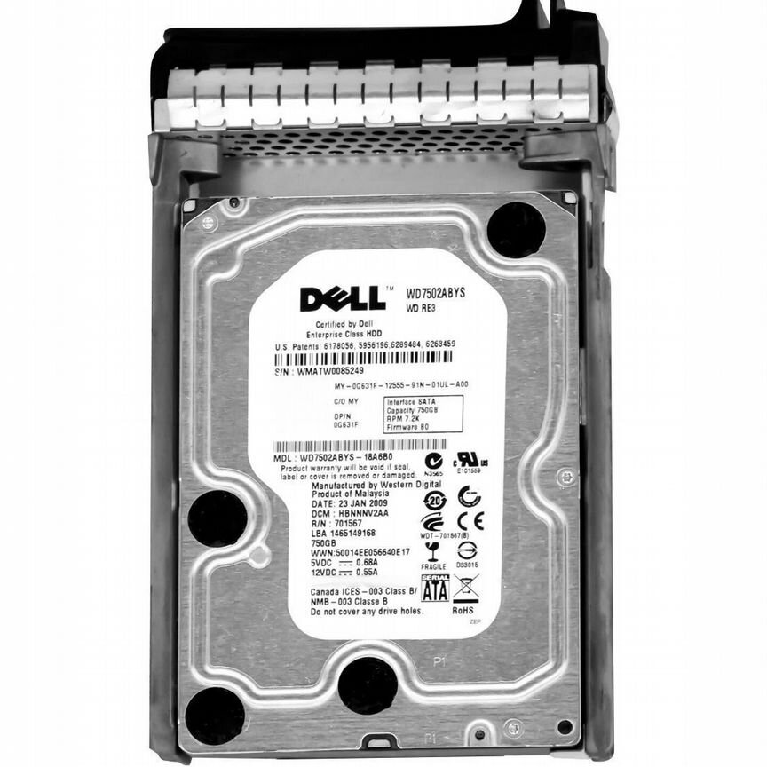 [G631F] Жесткий Диск Dell 750gb Sata2 3.5" Hdd G631f