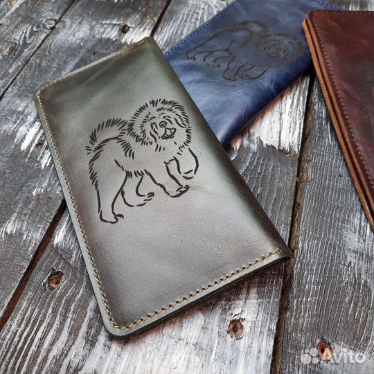 Портмоне из натуральной кожи с гравировкой