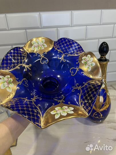 Графин со стаканами богемия