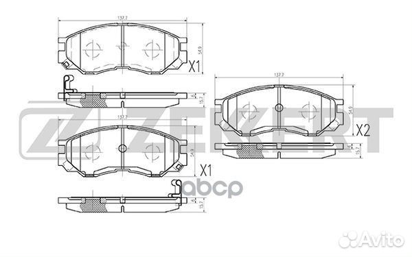 Колодки торм. диск. передн. Mitsubishi Delica/S