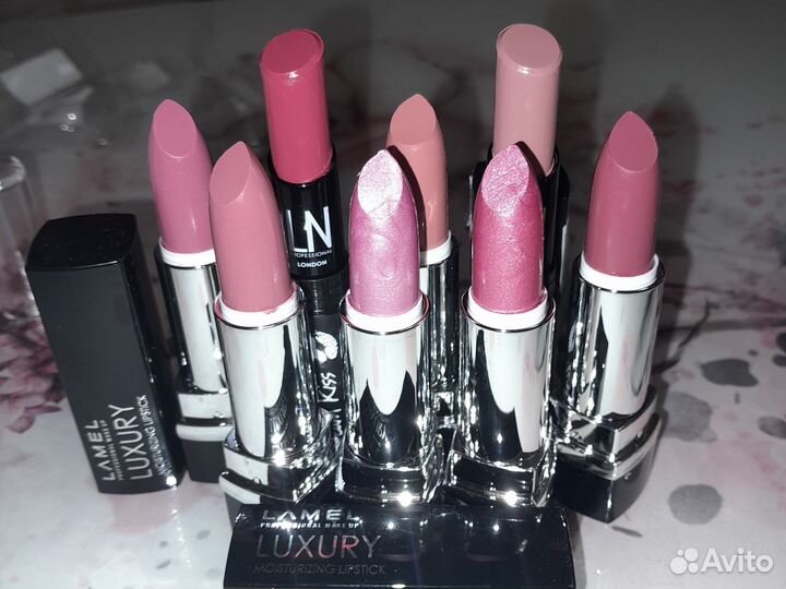 Набор помад для губ lamely ln nude нюд 8шт