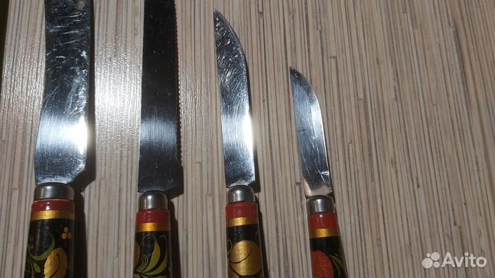 Набор кухонных ножей Хохлома (6шт. СССР )