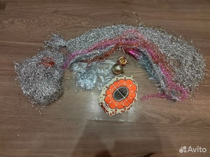 Елочные игрушки СССР, дождик, мишура